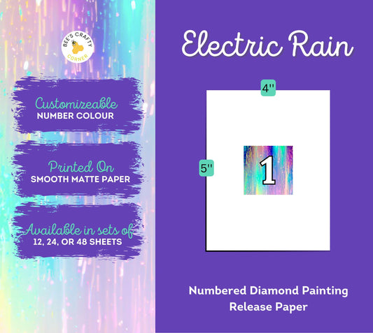 RELEASE PAPER | Electric Rain - Numbered Diamond Painting Release Paper