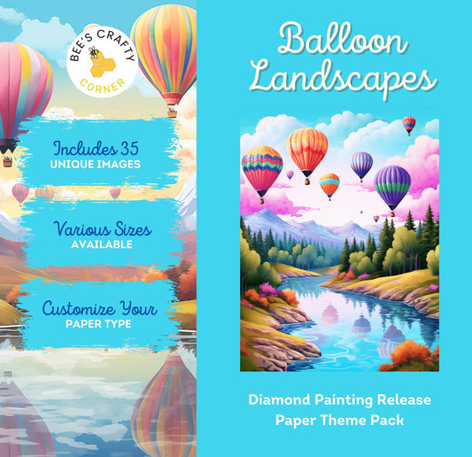 RELEASE PAPER | Balloon Landscapes - Theme Pack Reusable Diamond Painting Release Paper