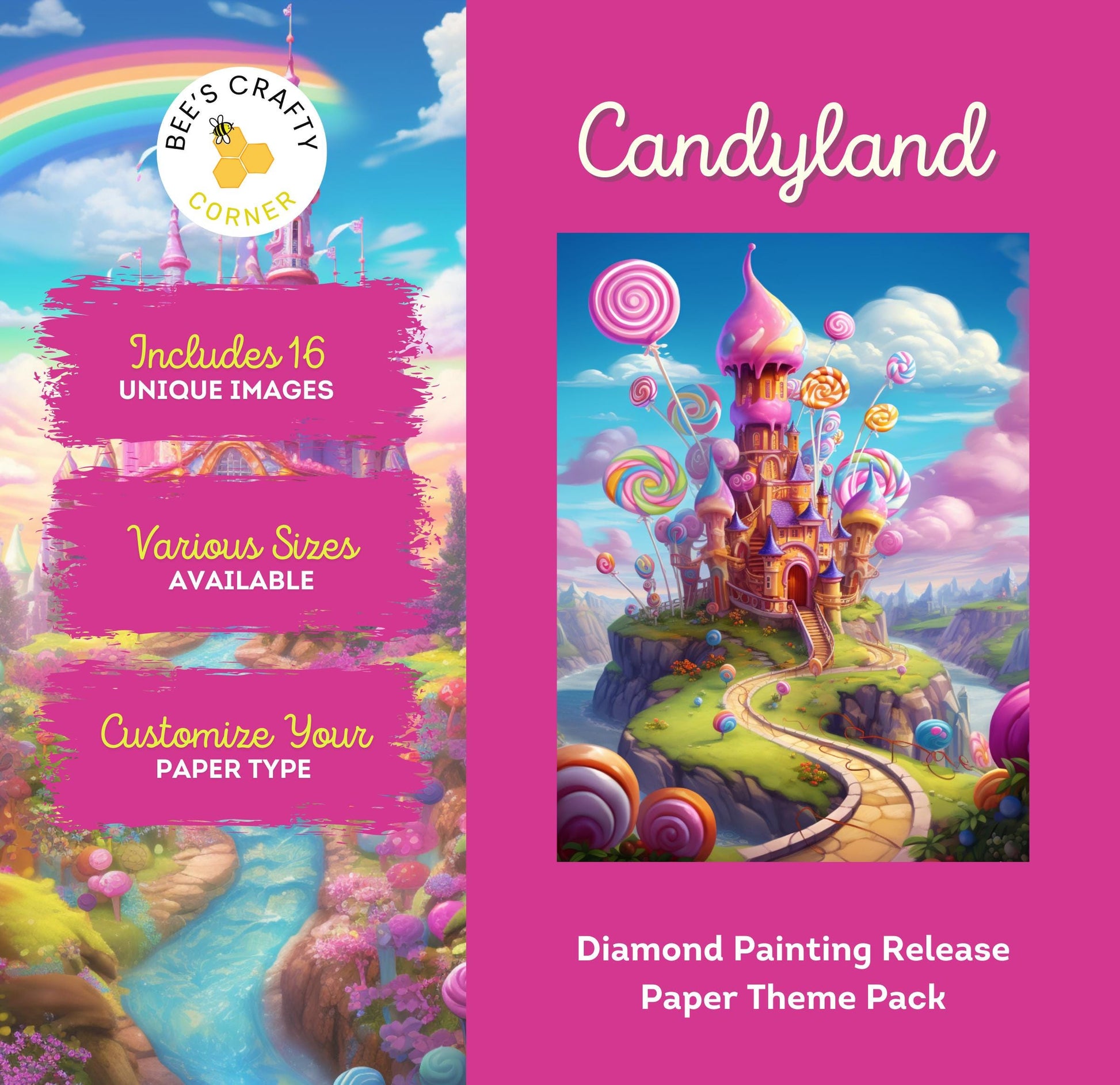 RELEASE PAPER | Candyland - Theme Pack Reusable Diamond Painting Release Paper