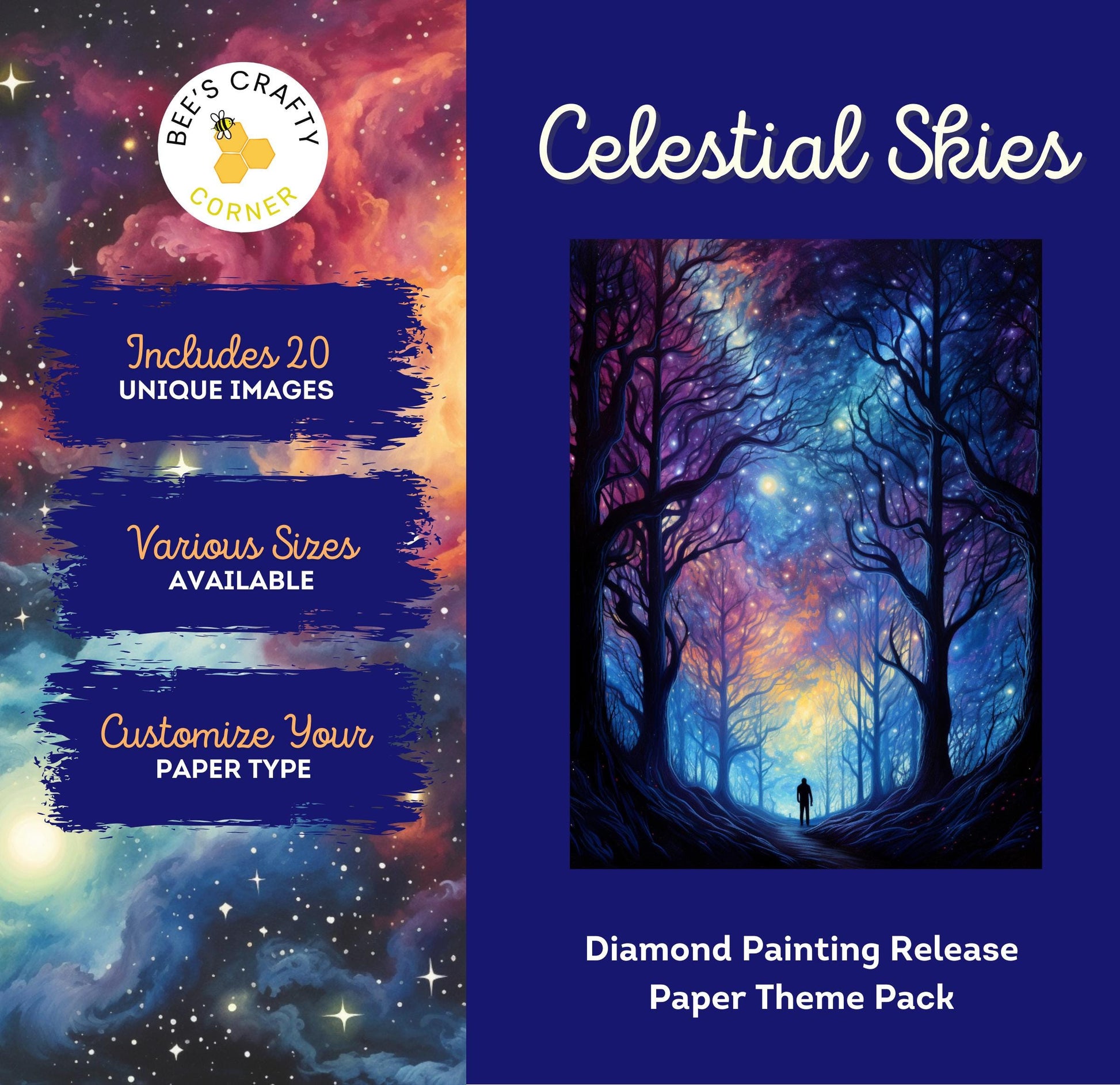 RELEASE PAPER | Celestial Skies - Theme Pack Reusable Diamond Painting Release Paper