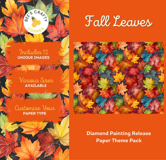 RELEASE PAPER | Fall Leaves - Theme Pack Reusable Diamond Painting Release Paper