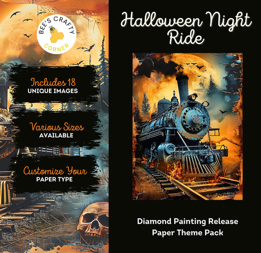 RELEASE PAPER | Halloween Night Ride - Theme Pack Reusable Diamond Painting Release Paper