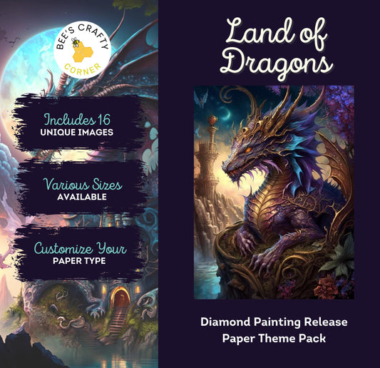 RELEASE PAPER | Land of Dragons - Theme Pack Reusable Diamond Painting Release Paper