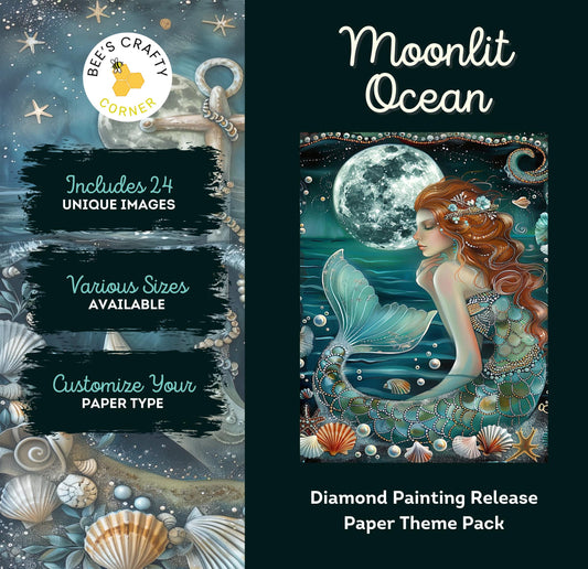 RELEASE PAPER | Moonlit Ocean - Theme Pack Reusable Diamond Painting Release Paper