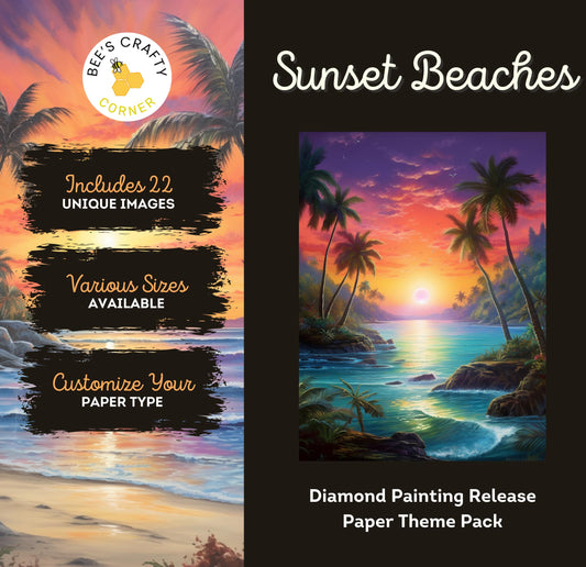 RELEASE PAPER | Sunset Beaches - Theme Pack Reusable Diamond Painting Release Paper