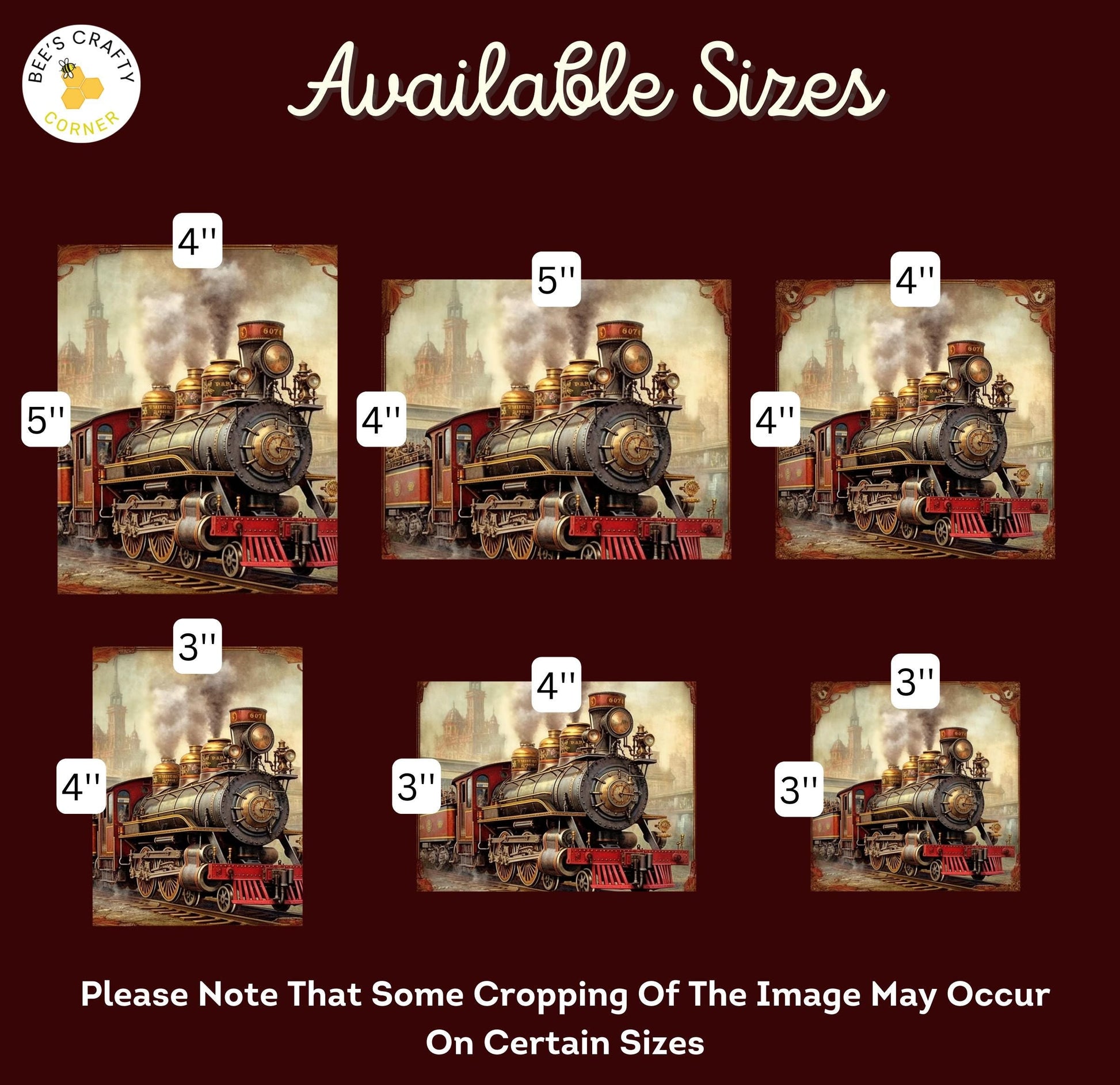 RELEASE PAPER | Vintage Trains - Theme Pack Reusable Diamond Painting Release Paper