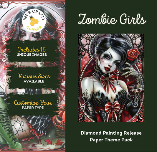 RELEASE PAPER | Zombie Girls - Theme Pack Reusable Diamond Painting Release Paper