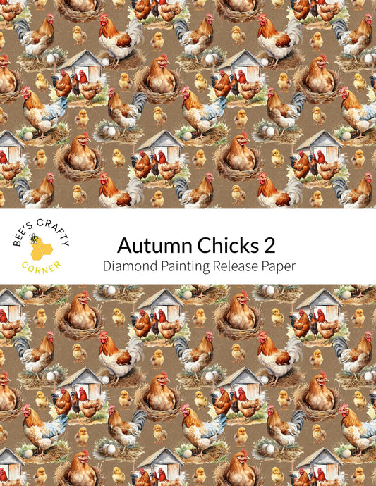 RELEASE PAPER | Autumn Chicks 2 - Reusable Patterned Diamond Painting Release Paper