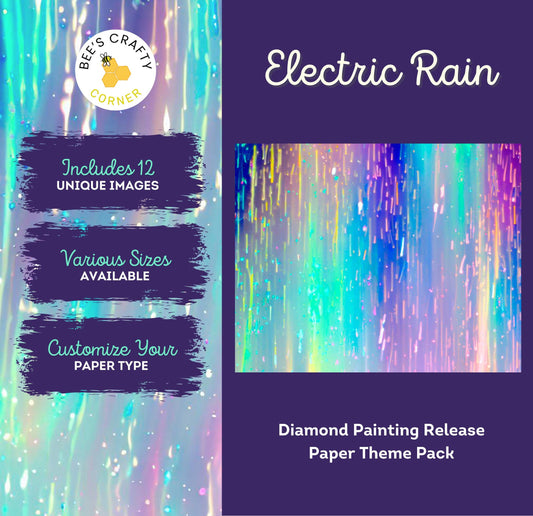 RELEASE PAPER | Electric Rain - Theme Pack Reusable Diamond Painting Release Paper