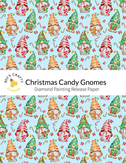 RELEASE PAPER | Christmas Candy Gnomes - Reusable Patterned Diamond Painting Release Paper