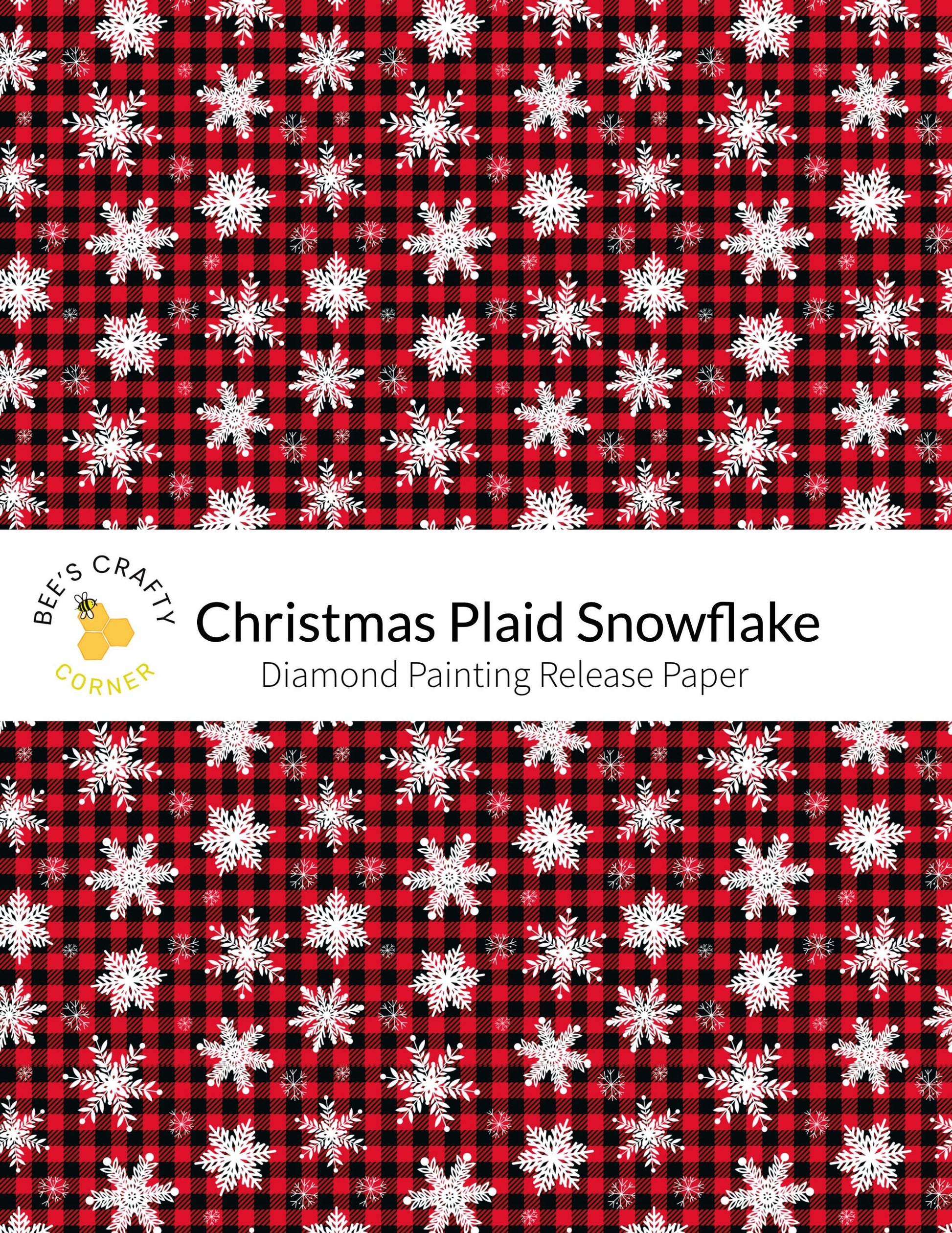 RELEASE PAPER | Christmas Plaid Snowflake - Reusable Patterned Diamond Painting Release Paper
