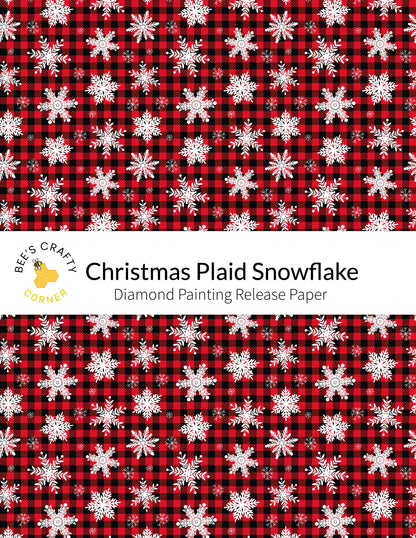 RELEASE PAPER | Christmas Plaid Snowflake - Reusable Patterned Diamond Painting Release Paper
