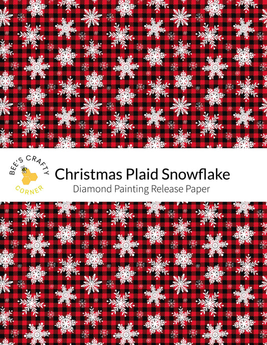 RELEASE PAPER | Christmas Plaid Snowflake - Reusable Patterned Diamond Painting Release Paper