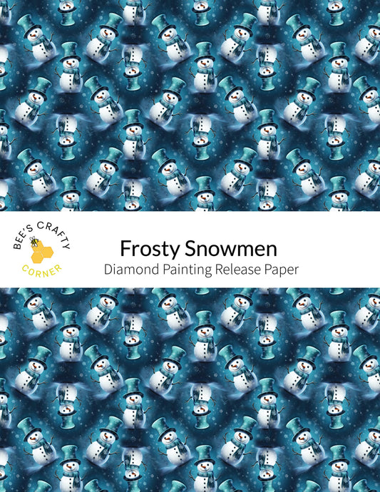 RELEASE PAPER | Frosty Snowmen - Reusable Patterned Diamond Painting Release Paper