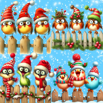RELEASE PAPER | Christmas Quirky Birds - Theme Pack Reusable Diamond Painting Release Paper