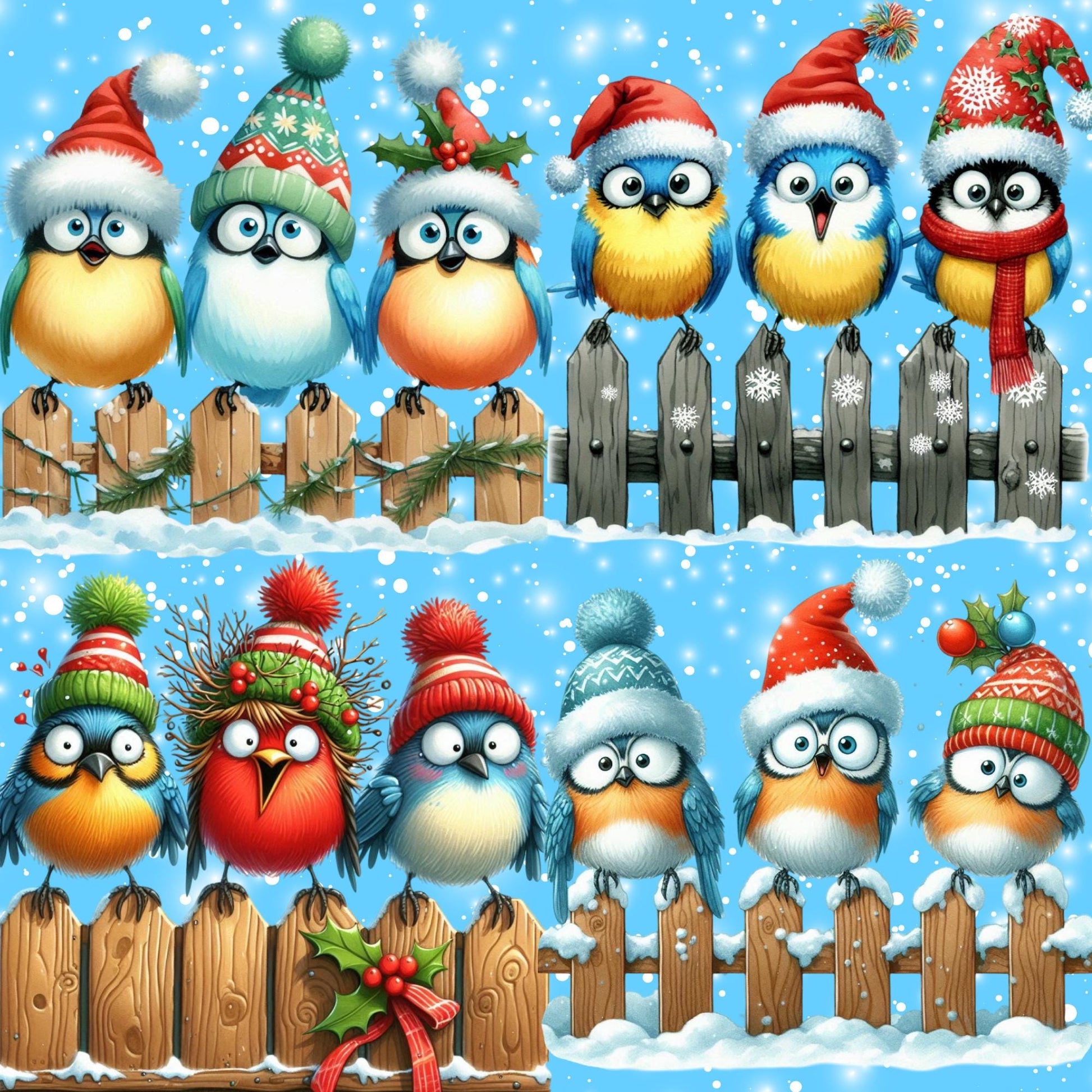 RELEASE PAPER | Christmas Quirky Birds - Theme Pack Reusable Diamond Painting Release Paper
