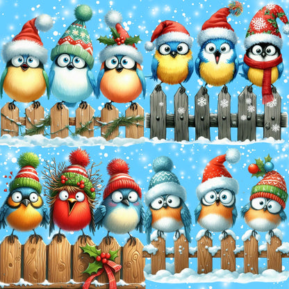 RELEASE PAPER | Christmas Quirky Birds - Theme Pack Reusable Diamond Painting Release Paper