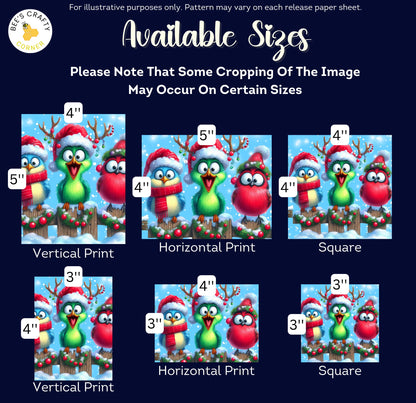 RELEASE PAPER | Christmas Quirky Birds - Theme Pack Reusable Diamond Painting Release Paper