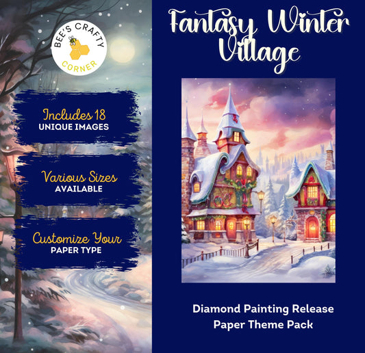 RELEASE PAPER | Fantasy Winter Village - Theme Pack Reusable Diamond Painting Release Paper