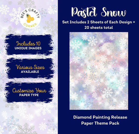 RELEASE PAPER | Pastel Snow - Theme Pack Reusable Diamond Painting Release Paper