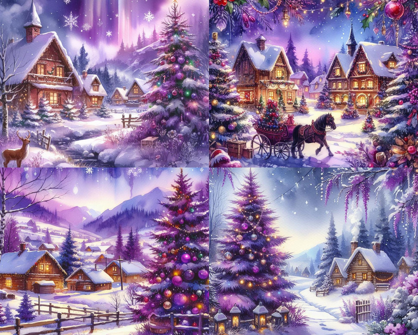 RELEASE PAPER | Purple Winter - Theme Pack Reusable Diamond Painting Release Paper