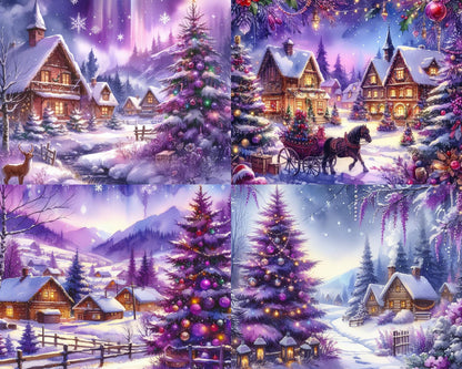 RELEASE PAPER | Purple Winter - Theme Pack Reusable Diamond Painting Release Paper