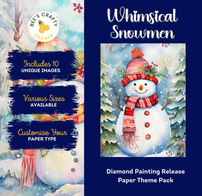 RELEASE PAPER | Whimsical Snowmen - Theme Pack Reusable Diamond Painting Release Paper