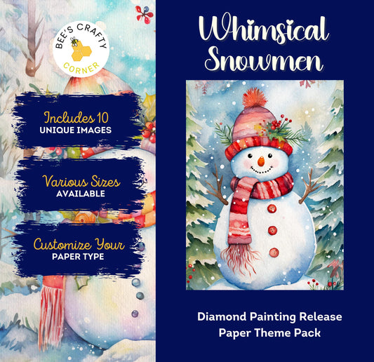 RELEASE PAPER | Whimsical Snowmen - Theme Pack Reusable Diamond Painting Release Paper