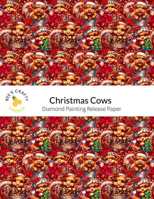 RELEASE PAPER | Christmas Cows - Reusable Patterned Diamond Painting Release Paper