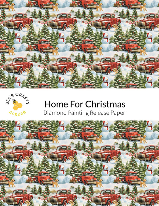 RELEASE PAPER | Home For Christmas - Reusable Patterned Diamond Painting Release Paper