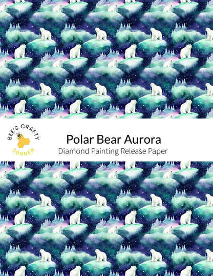 RELEASE PAPER | Polar Bear Aurora - Reusable Patterned Diamond Painting Release Paper