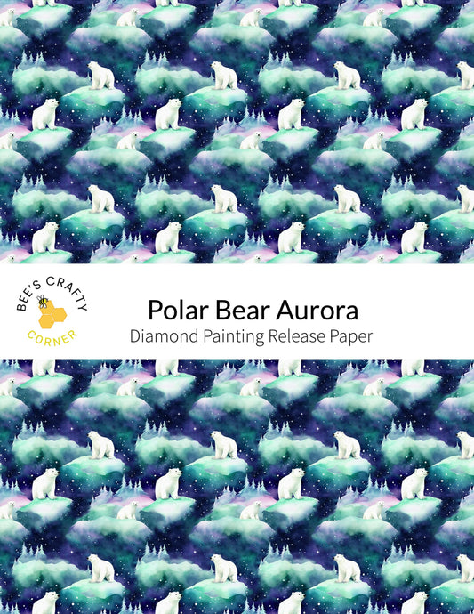RELEASE PAPER | Polar Bear Aurora - Reusable Patterned Diamond Painting Release Paper
