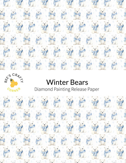 RELEASE PAPER | Winter Bears - Reusable Patterned Diamond Painting Release Paper