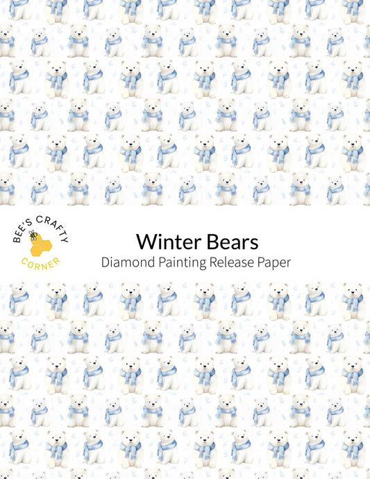 RELEASE PAPER | Winter Bears - Reusable Patterned Diamond Painting Release Paper