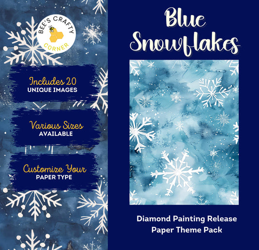 RELEASE PAPER | Blue Snowflakes - Theme Pack Reusable Diamond Painting Release Paper