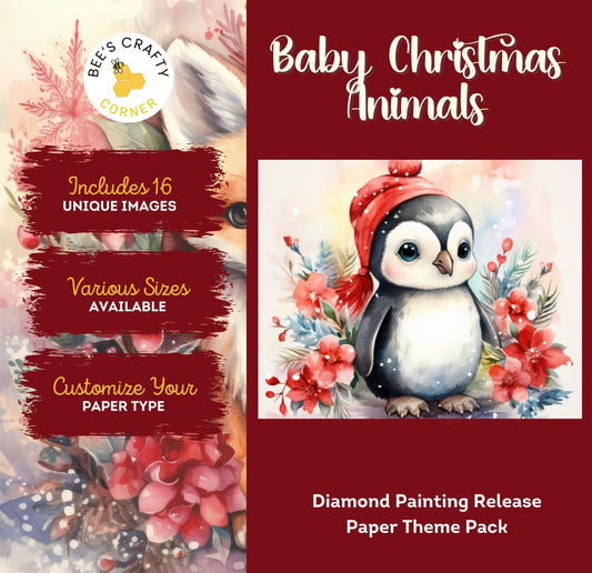RELEASE PAPER | Christmas Baby Animals - Theme Pack Reusable Diamond Painting Release Paper