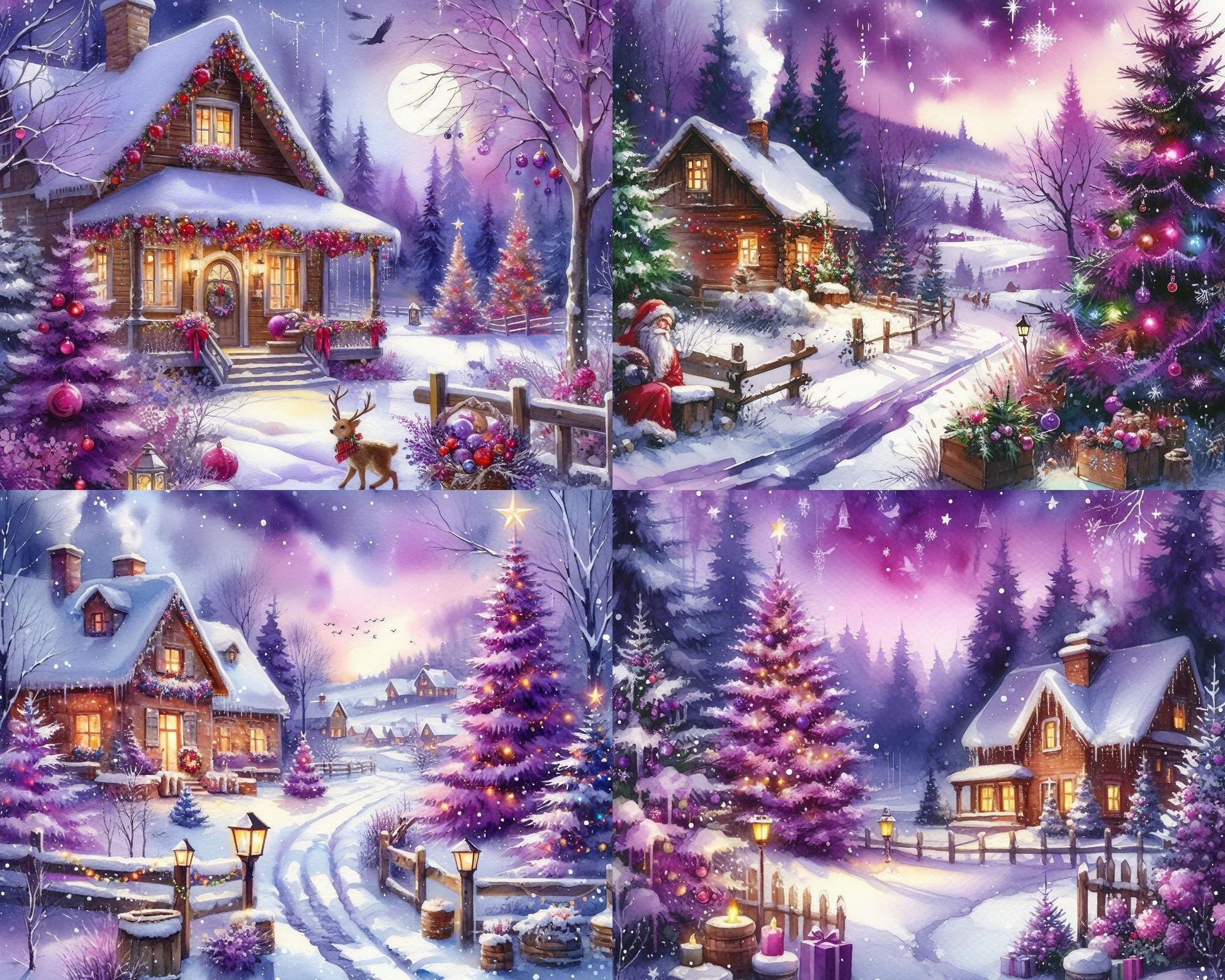 RELEASE PAPER | Purple Winter - Theme Pack Reusable Diamond Painting Release Paper