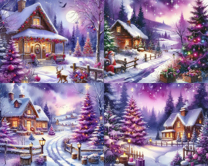 RELEASE PAPER | Purple Winter - Theme Pack Reusable Diamond Painting Release Paper