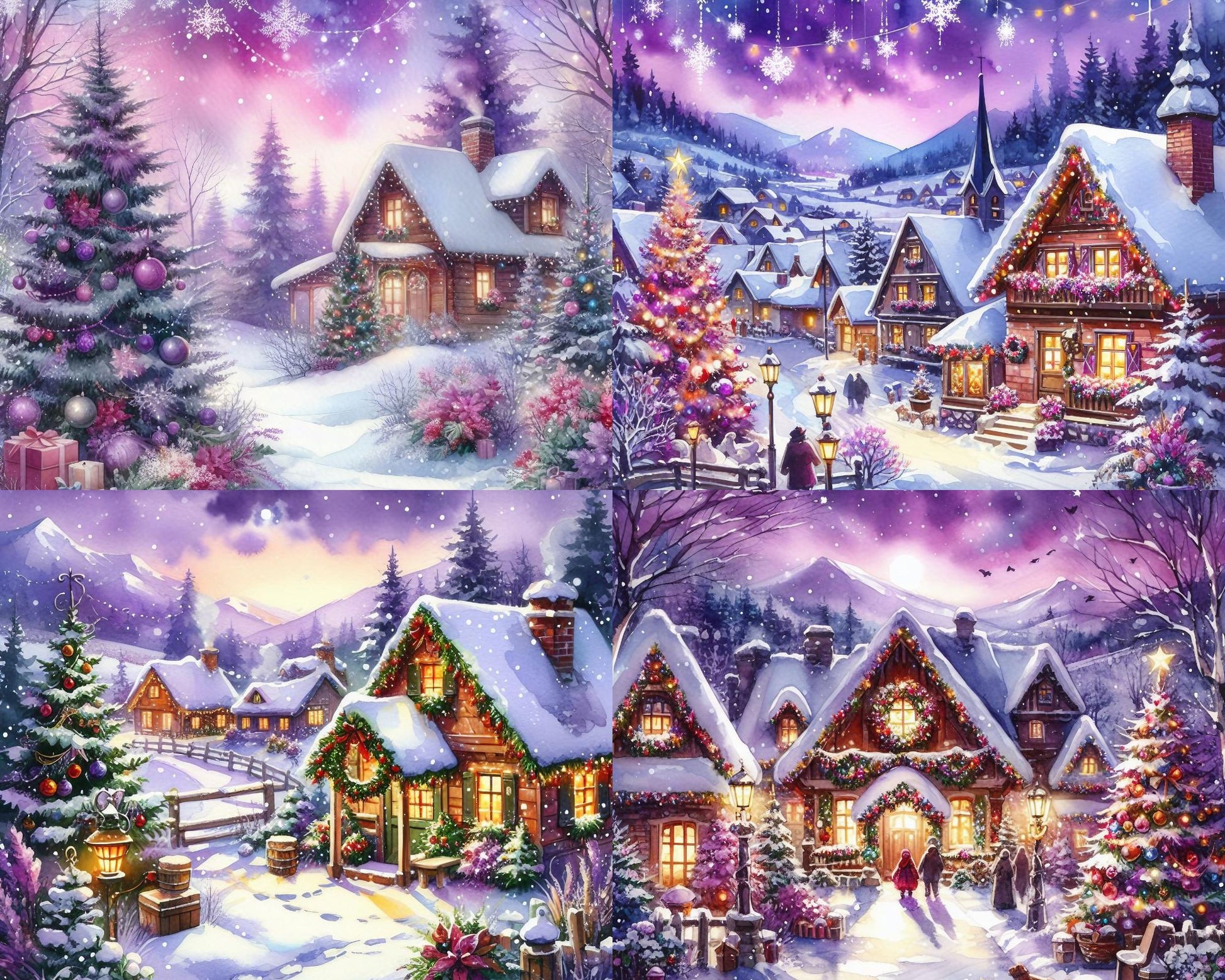 RELEASE PAPER | Purple Winter - Theme Pack Reusable Diamond Painting Release Paper