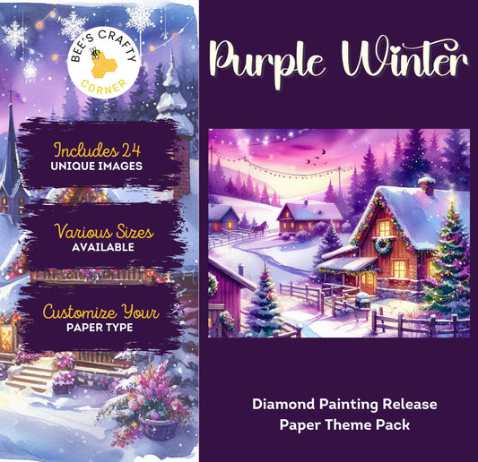 RELEASE PAPER | Purple Winter - Theme Pack Reusable Diamond Painting Release Paper