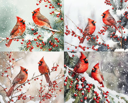 RELEASE PAPER | Red Cardinals - Theme Pack Reusable Diamond Painting Release Paper