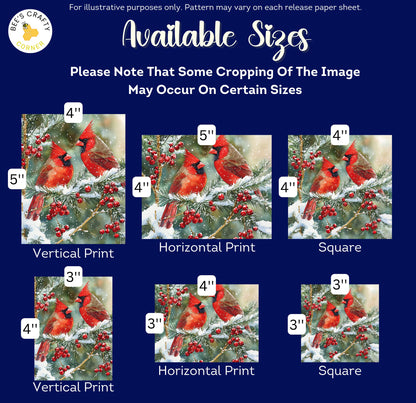 RELEASE PAPER | Red Cardinals - Theme Pack Reusable Diamond Painting Release Paper