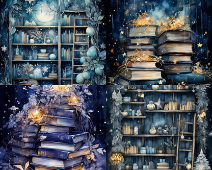 RELEASE PAPER | Winter Fantasy Books - Theme Pack Reusable Diamond Painting Release Paper