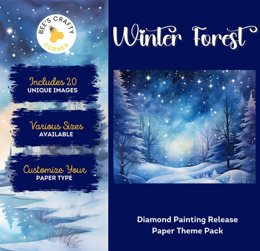 RELEASE PAPER | Winter Forest - Theme Pack Reusable Diamond Painting Release Paper