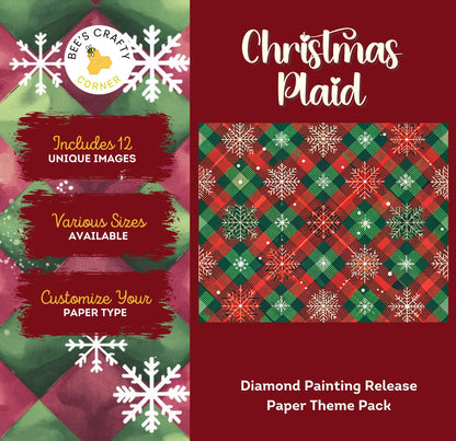 RELEASE PAPER | Christmas Plaid - Theme Pack Reusable Diamond Painting Release Paper