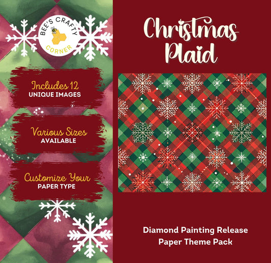RELEASE PAPER | Christmas Plaid - Theme Pack Reusable Diamond Painting Release Paper