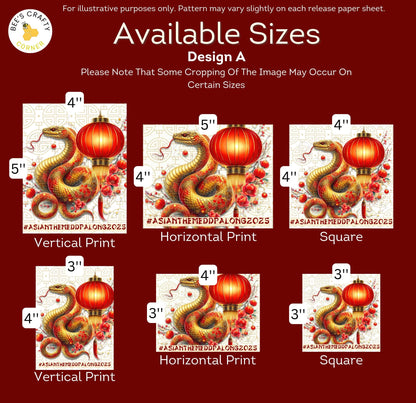 RELEASE PAPER | Asian Themed Year Long DP Along 2025 Event Release Papers - Reusable Patterned Diamond Painting Release Paper