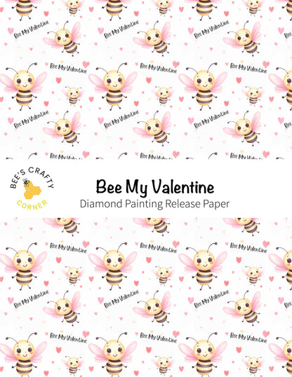 RELEASE PAPER | Bee My Valentine - Reusable Patterned Diamond Painting Release Paper