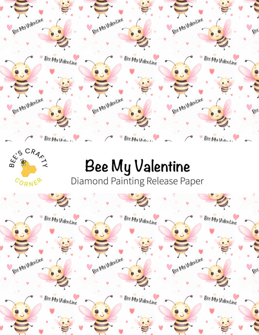 RELEASE PAPER | Bee My Valentine - Reusable Patterned Diamond Painting Release Paper