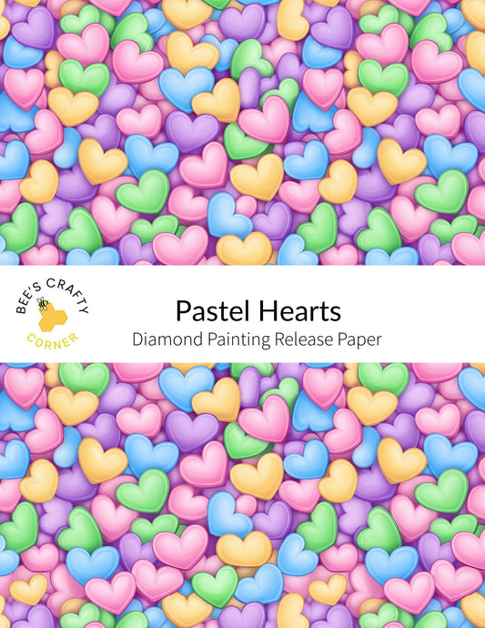RELEASE PAPER | Pastel Hearts - Reusable Patterned Diamond Painting Release Paper